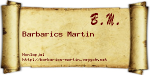 Barbarics Martin névjegykártya