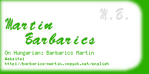 martin barbarics business card